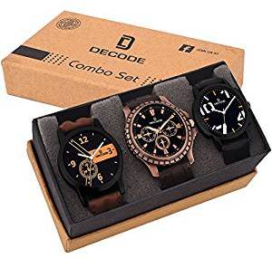 Decode Combo of 3 Fashionable Analogue Multicolor Dial Mens and Boys Watches Combo of 3 Fashionable Watches