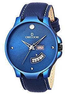 Decode DC899 Blue Exquisite Collection Leather Strap Wrist Watch for Men
