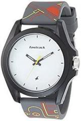 Fastrack Analog White Dial Unisex Adult Watch 68011PP02