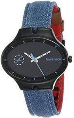 Fastrack Black Dial Blue Band Analog Fabric Watch For Women NP6185NL01