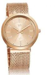 Fastrack Vyb Quartz Analog Rose Gold Dial Stainless Steel Strap Watch for Women FV60011WM01W