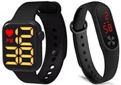 FEXME Kids Digital Black Dial LED Wrist Watch for Boys Unisex Birthday Gift Digital Watch for Boys & Girls | Pack of 2