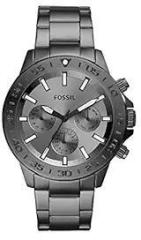 Fossil Bannon Multifunction Smoke Stainless Steel Analog Men's Watch BQ2491 Multicolor Dial Grey colored Strap