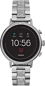Fossil Gen 4 40mm, silver ventura stainlesss steel Touchscreen Women's Smartwatch with Heart Rate, GPS, Music storage and Smartphone Notifications FTW6013