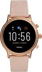 Fossil Gen 5 44mm, beige Julianna leather Touchscreen Women's Smartwatch with Speaker, Heart Rate, GPS, Music storage and Smartphone Notifications FTW6054
