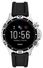 Fossil Gen 5 46mm, Black Garrett Silicone Touchscreen Men's Smartwatch with Speaker, Heart Rate, GPS, Music Storage and Smartphone Notifications Digital Dial Watch FTW4041