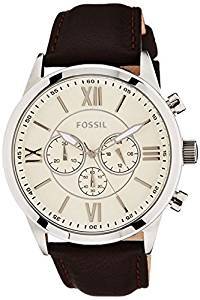 Fossil Grant Analog Off White Dial Men's Watch BQ1129