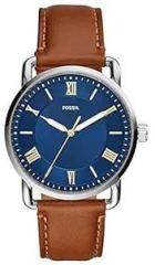 Fossil Leather Analog Blue Dial Men's Watch Fs5661