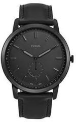 Fossil Men Leather Analog Black Dial Watch Fs5447, Band Color Black