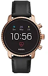 Men's Gen 4 Explorist HR Heart Rate Stainless Steel and Silicone Touchscreen Smartwatch, Color: Gold Dial Model: FTW4017