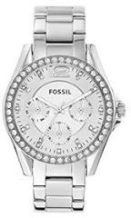 Fossil Riley Analog Silver Dial Women's Watch ES3202 Stainless Steel, Silver Strap