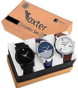 Foxter Pack of 3 Multicolour Analog Analog Watch for Men and Boys