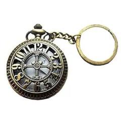Gold Time Pocket Watch | Young & Forever On Time Retro Antique Vintage Pocket Watch | Numerical Dial | Metal Keychain Design | Gift for Son | Bronze | Vintage | Antique Style Unisex Watch