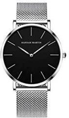 HANNAH MARTIN Analogue Men's Watch Black Dial Silver Colored Strap CH02WYY