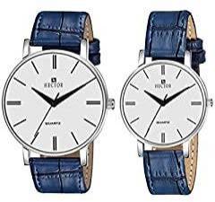 HECTOR Analogue Unisex Watch White Dial Blue Colored Strap