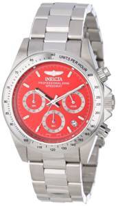 Invicta Watches, Men's Speedway Chronograph Red Dial Stainless Steel, Model 14380