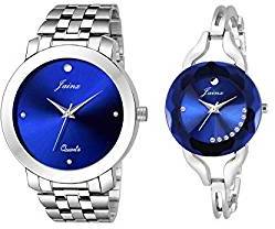 Jainx Blue Dial Round Analogue Watch for Couple JC455