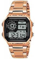 Jaxer Rose Gold Sports Multi Functional Digital Square Unisex Watch JXDG2802