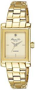 Kenneth Cole Genuine Diamond Analog Gold Dial Women's Watch 10022542
