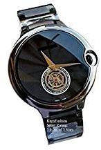 Kurti Fashion Chronograph Men's Watch Black Dial Black Colored Strap Chronograph Work