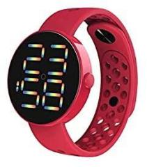 La Classe Watches Round Rainbow LED Lights Digital Unisex Watch for Boys and Girls
