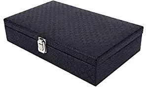 LEDO Watch Box/Case/Organizer/Holder for Men and Women with 12 Slots of Watches in Black Blue Colour