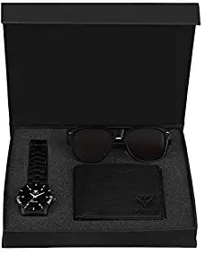 Combo of Black Watch, Wallet and Black Sunglasses for Men CM 1062SN WL BLK