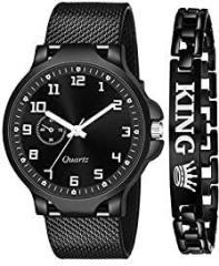 MARCLEX New Watch for Men Branded Savannah Edition Full Black Watch with King Bracelet Analog Watches Black Colour Dial Watch for Men Stylish Watch for Boys Watches for Men Watch Men
