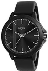 Matrix Analog Big Black Dial Silicone Strap Wrist Watch for Men & Boys