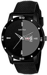 Matrix Analog Men's & Boy's Watch Black Dial, Black Colored Strap