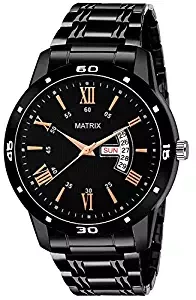 Matrix Premium Day & Date Black Dial Watch for Men's & Boys DD 53