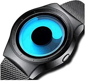 MICACCHI Swift Movement Blue Spinner Dial Black Shepard Metal Belt Men's and Boy's Watch