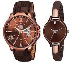 Multi Color Analog Couple Watch for Men and Women Combo of 2