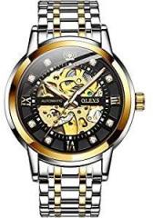 OLEVS Automatic Analogue Men's Luxury Watch Black & Gold Dial