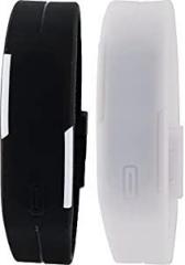 Pappi Boss Pappi Haunt Unisex Silicone Digital LED Bracelet Band Watch Black and White Pack of 2