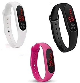 Pappi Boss Pappi Haunt Unisex Silicone M3 Band Wrist Watch for Kids Pack of 3