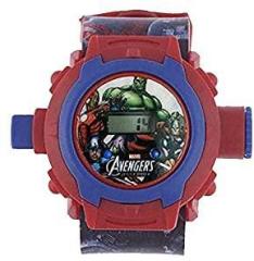 REAL LIFE SOLUTION Watch for Boys and Girl Digital 24 Images Avengers Projector Watch Unisex Kids Watch, Assorted Design Age 3+ Years Colour:Multicolour