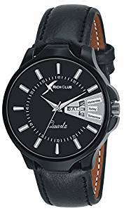 Rich Club RC 0369 Black Dial And Leather Strap Day And Date Analog Watch For Men And Boys