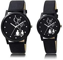 Rishiv Analogue Black Couple Dial Couple Collection Men and Women Watch Couple Watch