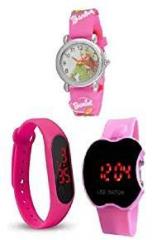 sba prime Digital Unisex Child Watch Multicolored Dial Pack of 3