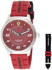 Scuderia Ferrari Pitlane Analog Red Dial Unisex's Watch 0860016