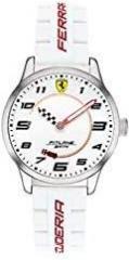 Scuderia Ferrari Pitlane Analog White Dial Unisex's Watch 0860014