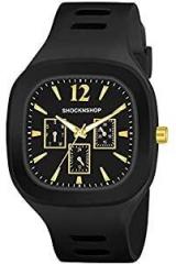 Shocknshop Analog Square Dial Stylish Silicone Strap Watch for Boys and Men W05