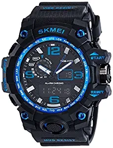 Analog Digital Black Dial Men's Watch 1155 Blue