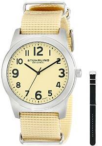 Stuhrling Original Aviator Analog Champagne Dial Men's Watch 409.SET.01