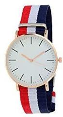 Talgo Analogue Men's and Women's Unisex Watch White Dial Multi Colored Strap