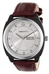 TIMESMITH Analogue Unisex Watch White Dial Brown Colored Strap