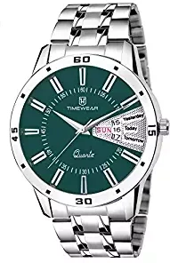 TIMEWEAR Anlog Green Dial Day Date Watch for Men
