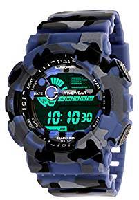 TIMEWEAR Multicolor Dial Army Blue Strap Digital Sports Watch for Men 1115BTWD