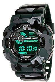 TIMEWEAR Multicolor Dial Army Green Strap Digital Sports Watch for Men 1116GTWD